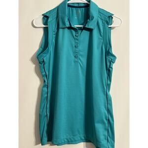 EP New York Sleeveless Polo Golf Top Womens Teal Size Medium